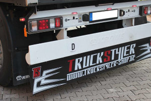 Truck rear mud flaps, color black, extra thick, with imprint