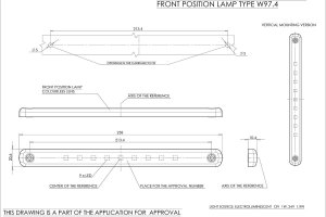 Lkw Positionsleuchte, 12/24V, wei&szlig;, slim, extra flach und lang mit 9x LED