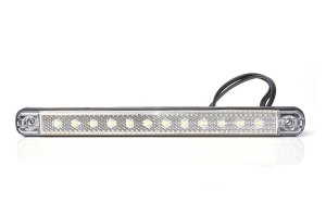 Positionsljus för lastbil med reflektor, 12/24V, vit, smal, extra platt och lång med 12x LED
