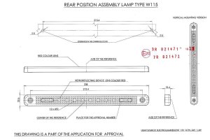 Luce di posizione per camion con riflettore, 12/24V, bianco, sottile, extrapiatto e lungo con 12x LED