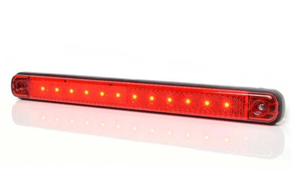 Truck Position light with reflector, 12 / 24V, red, slim, extra slim and long with 12x LED