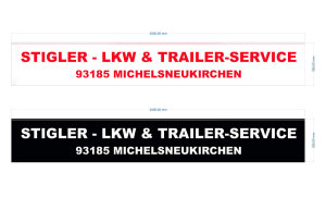 Truck rear mudflaps, incl. screen printing logo (10 p.) black