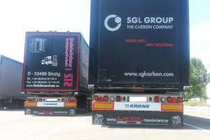 St&auml;nkskydd bak f&ouml;r lastbil inklusive logotyp i screentryck (10 st.) svart