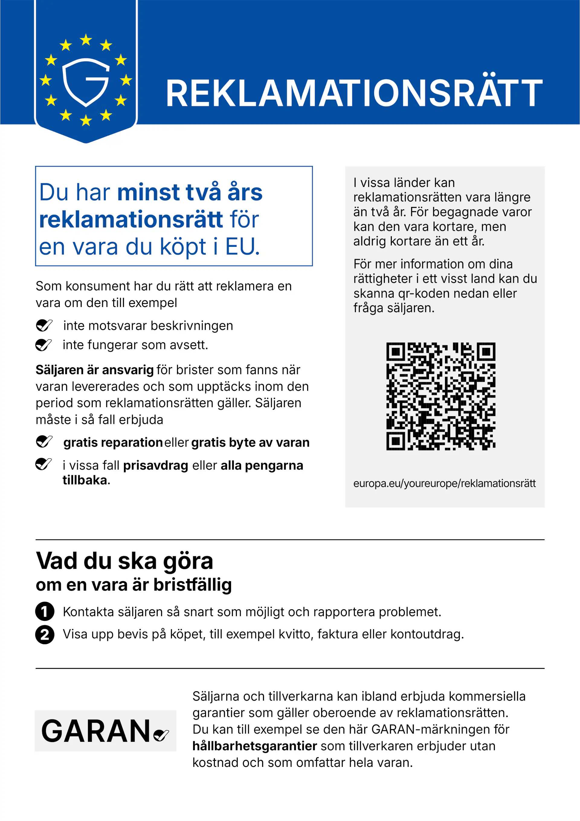 Harmonisierte Mitteilung über das gesetzliche Gewährleistungsrecht